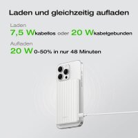 EcoFlow EF-MB-002 Magsafe Power Bank 5000mAh, 20W USB-C, Magnetische 7,5W Wireless Powerbank, Externer Akku für iPhone 17/16/15, AirPods, Weiß
