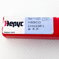 Hepyc 10er Set Metallbohrer Ø3,8mm, HSSCO, DIN338N, Modell 11050 – Hochleistungsbohrer für Metallbearbeitung, langlebig, präzise, robust