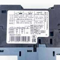 Siemens Sirius circuit breaker 3RV2011-1CA10 S00, motor protection, adjustable 1.80–2.50A, compact device for reliable protection and control of motors