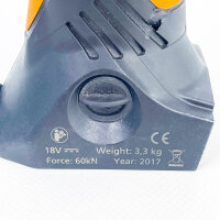 Weidmüller EPG 60 Akku-Crimpzange, Modellnr EPG 60, Produkttyp: Elektrowerkzeug, gebraucht, ohne Akku, ergonomisch, für präzises Crimpen, robustes Gehäuse, Farbe orange/schwarz, ideal für Profis.