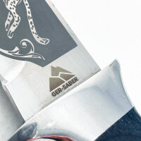 Ger-Saber Jagdmesser FB1637, 3CR13 Stahl, feststehende Klinge, Holg-Griff, Gepard-Muster, robustes Outdoor-Messer für Jäger und Abenteurer