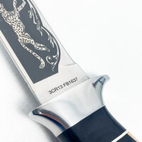 Ger-Saber Jagdmesser FB1637, 3CR13 Stahl, feststehende Klinge, Holg-Griff, Gepard-Muster, robustes Outdoor-Messer für Jäger und Abenteurer