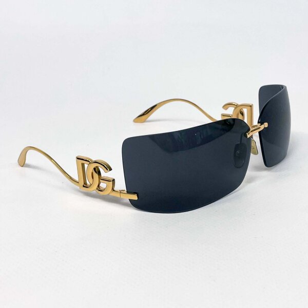 Dolce & Gabbana DG2319 sunglasses, size 79, gold and black frame, UV protection, fashionable design
