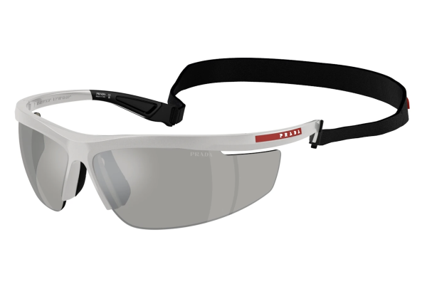 PRADA SPS A02 Sonnenbrille, Größe 96, silber-schwarz, Modell 14Z-05A 130 2N, UV-Schutz, modisches Design