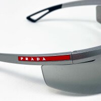 PRADA SPS A02 Sonnenbrille, Größe 96, silber-schwarz, Modell 14Z-05A 130 2N, UV-Schutz, modisches Design