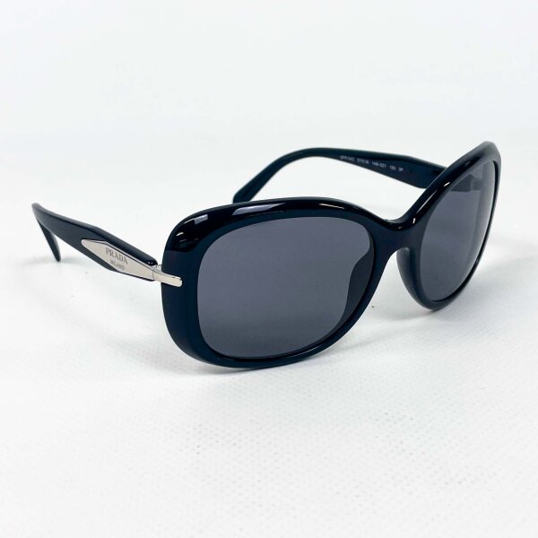 PRADA SPR 04Z Sunglasses, Size 57, Black, Model 1AB-5Z1, UV Protection, Polarized Lenses