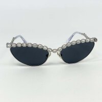 Swarovski SK 7030 Cat Eye Sunglasses, Silver, Size 59, Model 140 3N, one stone is missing