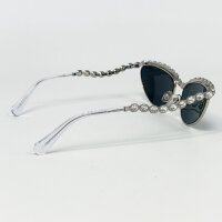 Swarovski SK 7030 Cat Eye Sunglasses, Silver, Size 59, Model 140 3N, one stone is missing