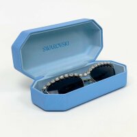 Swarovski SK 7030 Cat Eye Sunglasses, Silver, Size 59, Model 140 3N, one stone is missing