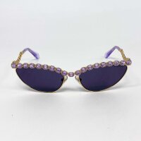 Swarovski SK 7030, Cat Eye Sonnenbrille, goldfarben, lila Gläser, Größe 59, 140 3N, elegantes Design