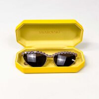 Swarovski SK 7030, Cat Eye Sonnenbrille, goldfarben, lila Gläser, Größe 59, 140 3N, elegantes Design