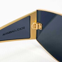 Dolce & Gabbana DG2305 Sunglasses, Black/Gold, Rectangular, UV Protection, Model 02/87, Temple Length 145 mm