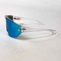 Versace 4461 Sonnenbrille, transparentes Gestell, blau verspiegelte Gläser, Modell 148/6V, 125 mm, UV-Schutz