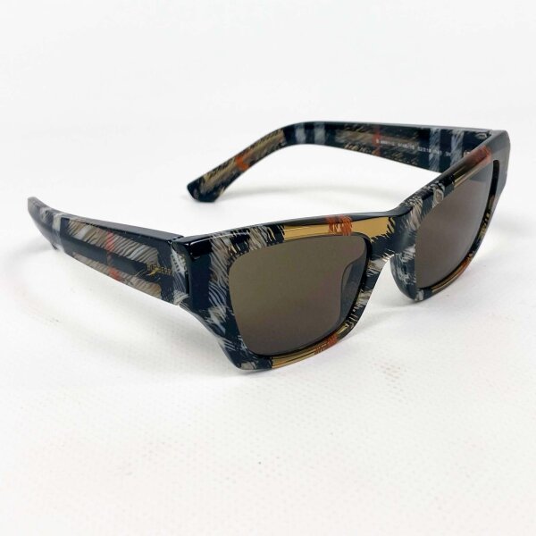 Burberry 4451-U Sonnenbrille, Größe 52, Damenmodell, dunkelbraun/havana kariert, UV-Schutz, modisches Design