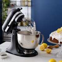 KitchenAid Artisan Stand Mixer, Tilt-Bench Model, Food Processor & Dough Kneader, 4.8L Stainless Steel Bowls, 5-Piece Accessory Set, Onyx Black, Versatile for Baking & Cooking