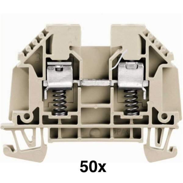 Weidmüller terminal block WDU 6 SL, model 9537460000, 50 pieces, screw connection, for DIN rail, compact design, secure wiring, industrial quality