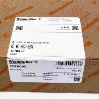 Weidmüller terminal block WDU 6 SL, model 9537460000, 50 pieces, screw connection, for DIN rail, compact design, secure wiring, industrial quality
