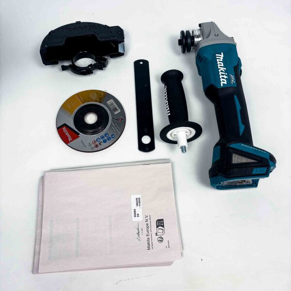 Makita DGA504Z Winkelschleifer 18V Li-Ion, 125mm Scheibe, Solo-Version, kabellos, kompakt, ergonomisch, für präzises Trennen und Schleifen, ohne Akku und Ladegerät, in Blau/Schwarz/Silber