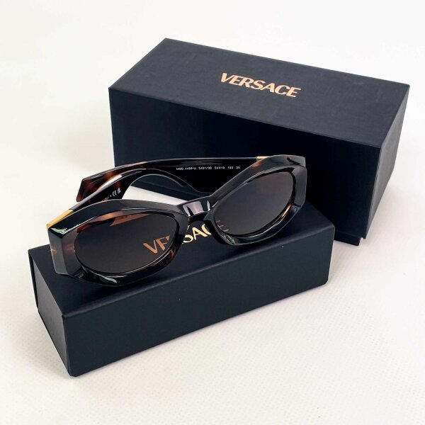 Versace VE4466U 5461/3B Sunglasses, Havana Frame, Brown Lenses, Size 54-19-140, Stylish Design, UV Protection, Fashion Accessory