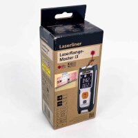 Laserliner LaserRange-Master i3, model 080.830E, compact distance meter, precise measurements up to 20 m, easy operation, handy design, ideal for indoor use and quick distance measurements.