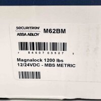 Securitron M62BM Magnetschloss, Modell M62BM, Türsicherung, Magnet-Bond-Sensor, 250 mA bei 12V DC, 150 mA bei 24V DC, zuverlässige Zutrittskontrolle, hohe Haltekraft