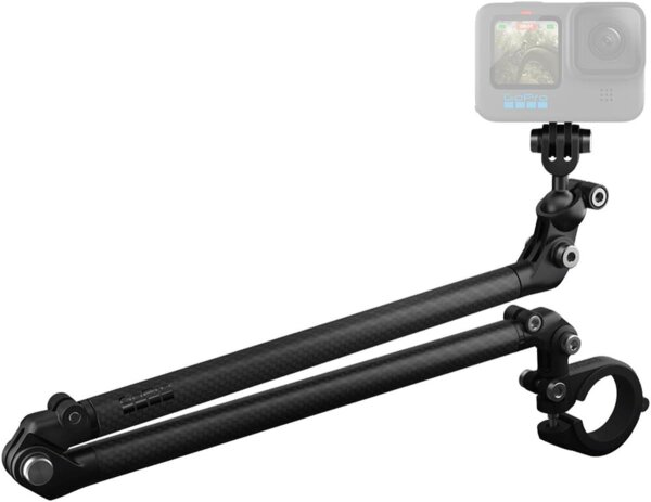 GoPro Boom AEXTM-011, Teleskop-Verlängerungsarm 25-53cm, mit Lenkerhalterung, 360° drehbar, flexibel für Actioncams, vielseitig einsetzbar für Fahrrad, Motorrad und Outdoor-Aktivitäten