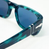 PERSOL Adrien 3347-S Unisex Sunglasses, Size 58, Green and Black Frame, Lenses 145 3N, Stylish UV Protection, High-Quality Design, Ideal for Women and Men