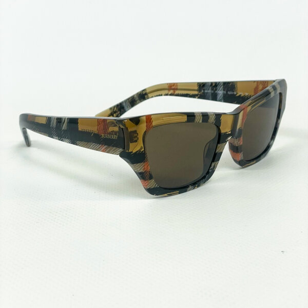 Burberry 4441-U Sunglasses, Size 52, Womens/Mens, Dark Brown Havana Check, UV Protection, Fashionable Design, Temple Length 140 mm, Filter Category 3N, Stylish & High-Quality