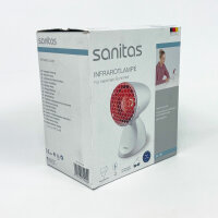 Sanitas SIL 06 Infrarotlampe, 100W, Schutzbrille, Schutzgitter, Dauerbetrieb, gezielte Lichttherapie, wohltuende Wärme, ideal für Muskelentspannung und Linderung von Verspannungen, kompaktes Design