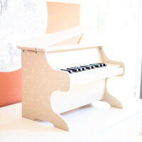 Label Label Mini-Holzklavier Nougat, Modell LLWT-04557, Kinder-Klavier aus Holz, kompaktes Design, 18 Tasten, fördert musikalische Früherziehung, stilvoll in Nougat, robust, ideal für kleine Musiker