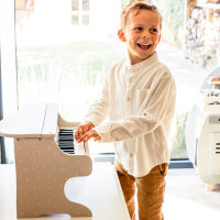 Label Label Mini-Holzklavier Nougat, Modell LLWT-04557, Kinder-Klavier aus Holz, kompaktes Design, 18 Tasten, fördert musikalische Früherziehung, stilvoll in Nougat, robust, ideal für kleine Musiker