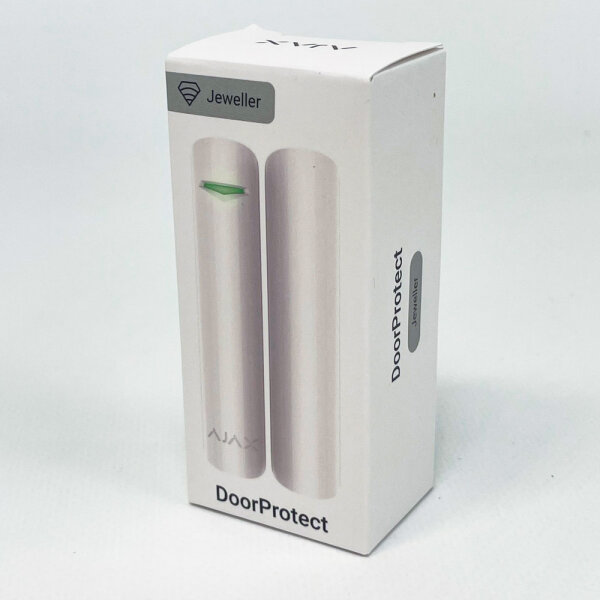 Ajax Systems DoorProtect Jeweller 38099, wireless door contact, burglar protection, easy installation, compatible with Ajax alarm systems, reliable door/window monitoring, long battery life, modern design