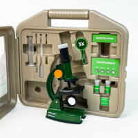 FREEK VONK x BRESSER Childrens Microscope Set, model no. not specified, microscope for children, with case, extensive accessories, ideal for beginners, promotes a spirit of discovery, robust design, easy handling