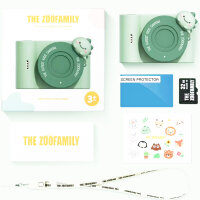 The Zoofamily Urban Zoo Kids Camera Dino Green – Robust digital camera for children aged 3 and up, shockproof, easy to use, with a fun dinosaur design, ideal for little explorers