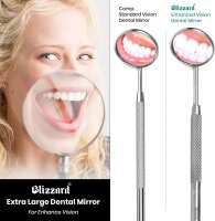 Blizzard Dental Set 5-piece – Professional stainless steel dental cleaning instruments, including tweezers, tartar remover, mouth mirror & case – For thorough plaque removal and optimal oral hygiene