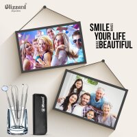 Blizzard Dental Set 5-piece – Professional stainless steel dental cleaning instruments, including tweezers, tartar remover, mouth mirror & case – For thorough plaque removal and optimal oral hygiene