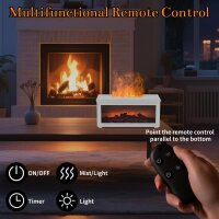 Fireplace Aroma Diffuser HY05, 280ML, Remote Control, 7 LED Colors, Timer, Flame Effect, for Essential Oils, Quiet Operation, Modern Design, Humidifier, Ideal for Home and Office