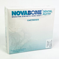 NovaBonne Dental Putty, Modellnr: nicht spezifiziert, bioaktives synthetisches Knochenersatzmaterial, 0,5-ml-Kartuschen, 6 Stück, für dentale Anwendungen, fördert Knochenregeneration, gebrauchsfertig, sterile Einzeldosen