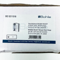 Bohle BO 5211516 Duschtürband Bilbao Select, Glas-Wand 90°, beidseitige Wandmontage, passend für 8/10/12 mm Glas, Oberfläche verchromt