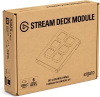Elgato Stream Deck Modul 6, Modell 10GBS9901, DIY-Bedienfeld mit 6 LCD-Membrantasten, USB-C, ohne Logo, vielseitig anpassbar, unterstützt zahlreiche Plug-ins & SDK, offizielle App, einfache Integration