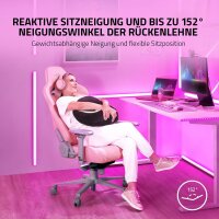 Razer Enki Quartz Gaming-Stuhl, Standard, ergonomisch, integrierte Lordosenstütze, reaktive Sitzneigung, breite Sitzfläche, optimierte Polsterung, nachhaltiges Kunstleder, ganztägiger Komfort