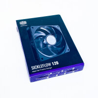 Cooler Master SickleFlow Edge 120 ARGB Fan, 120 mm, PWM, 690–2500 RPM, strong airflow & pressure, ARGB Gen 2, LED controller, quiet (32.8 dBA), black – ideal for PC cases and cooling