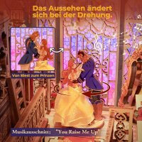 Tonecheer Book Nook Kit Die Schöne und das Biest, Modell Beast & Beauty, DIY 3D Miniatur Holzhaus mit Staubschutz, zauberstabkompatibel, kreative Bücherregal-Deko, originelles Geschenk für Erwachsene