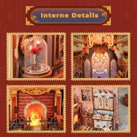 Tonecheer Book Nook Kit Die Schöne und das Biest, Modell Beast & Beauty, DIY 3D Miniatur Holzhaus mit Staubschutz, zauberstabkompatibel, kreative Bücherregal-Deko, originelles Geschenk für Erwachsene