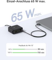 Baseus 120W GaN USB-C Ladegerät, 6-Port Desktop-Ladestation, Schnellladegerät für iPhone 17/16/15, MacBook Air, Galaxy, iPad, mehrere Geräte gleichzeitig laden, kompakt, vielseitig, PD Charger