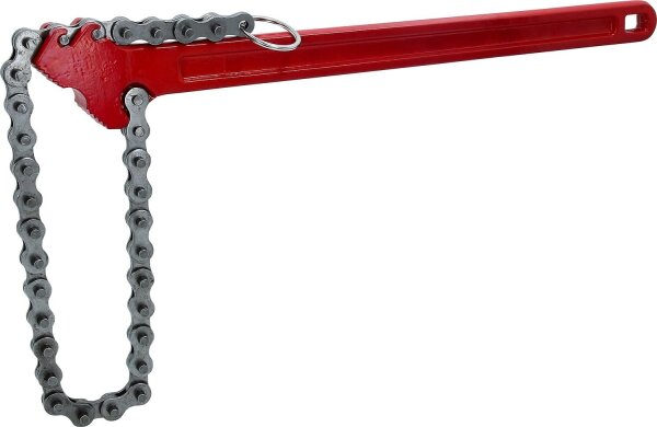 KS Tools 114.0040 Chain Pipe Wrench, Pipe Wrench with Chain, Ø 110 mm, Robust Steel, for Pipes and Fittings, Versatile, Non-Slip Grip, Professional Tool