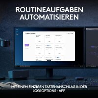 Logitech MX Keys S Plus QWERTY kabellose Tastatur, Low Profile, leise Tasten, programmierbar, Hintergrundbeleuchtung, Bluetooth & USB-C, inkl. Handballenauflage, kompatibel mit Windows, Mac, Linux, Chrome, grau