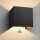 Vatato LED wall light, model 12W, suitable for indoor and outdoor use, motion sensor, adjustable beam, 3000K warm white, IP65, modern, for bedroom, garden, hallway, black, 1 piece