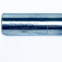 Diamond milling cutter Ø22mm, 65mm length, 125mm overall length, 29 teeth, max. 24,000 rpm, clockwise rotation, precision industrial milling cutter for demanding machining