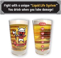Dungeon Exploration drinking game, board game for adults, innovative Liquid Life Battle Damage System, DND-inspired gameplay, dice action, perfect for boozy game nights